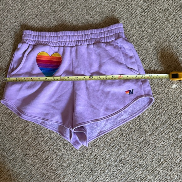 Aviator Nation Purple Shorts with Rainbow Heart - Picture 7 of 8